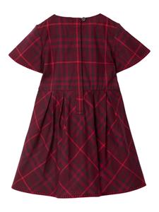 Burberry Kids check-pattern cotton dress - Rood