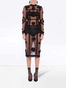 Dolce & Gabbana Getailleerde midi-jurk - Zwart