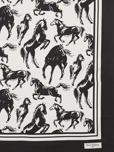Balmain Sjaal met paardenprint - Zwart