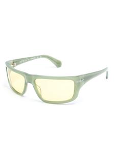 Off-White logo-print rectangle-frame sunglasses - Groen