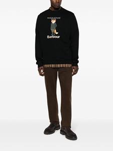 Barbour Sweater met logoprint - Zwart