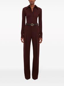 Victoria Beckham Pantalon met geplooid detail - Rood