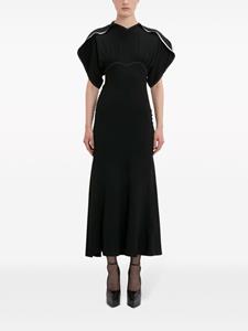 Victoria Beckham Midi-jurk met gedrapeerde mouwen - Zwart