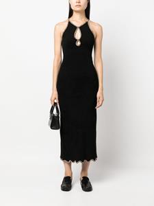 SANDRO Midi-jurk verfraaid met kristallen - Zwart