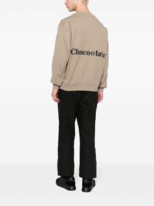 CHOCOOLATE Sweater met logoprint - Bruin
