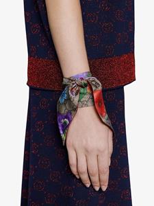 Gucci Sjaal met bloemenprint - Bruin