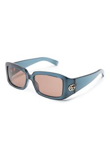 Gucci Eyewear Zonnebril met rechthoekig montuur - Blauw