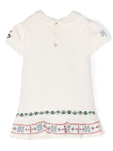 Ralph Lauren Kids Sampler jurk met logo - Beige