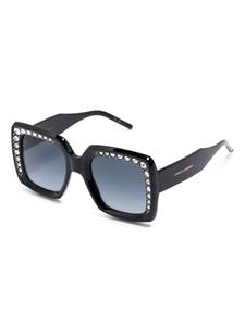 Carolina Herrera Her crystal-embellished square-frame sunglasses - Zwart