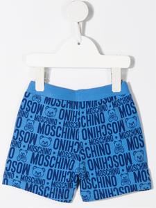 Moschino Kids Shorts met monogramprint - Blauw