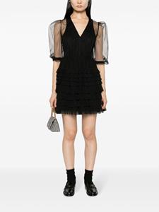 TWINSET Semi-doorzichtige mini-jurk - Zwart