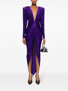 Alexandre Vauthier gathered plunging V-neck dress - Paars