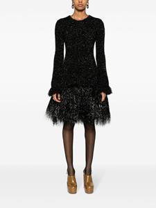 Rabanne metallic-effect fringed minidress - Zwart