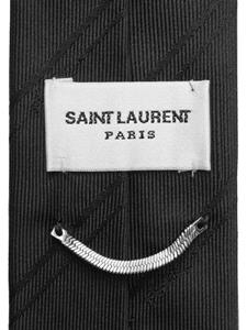 Saint Laurent Gestreepte stropdas - Zwart