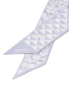 Prada Sjaal met bloemenprint - Paars