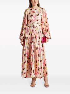 Acler Karata Dipped Rose-print midi dress - Roze
