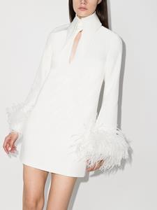 16Arlington Mini-jurk met afwerking van veren - Wit