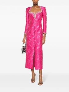 Huishan Zhang Midi-jurk met bloemen-jacquard - Roze