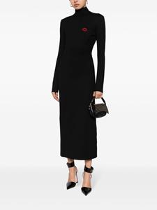 David Koma Midi-jurk met open rug - Zwart