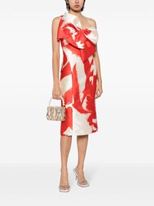 Amsale Midi-jurk met print - Rood