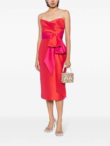Amsale Midi-jurk met strik - Rood