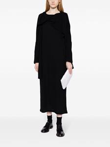Yohji Yamamoto Midi-jurk met gedraaid detail - Zwart