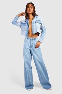 Boohoo Tall Jeans Met Rechte Pijpen, Washed Blue