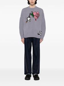 Undercover rose-intarsia wool jumper - Paars