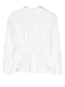 Monnalisa Overhemd met geborduurde zak - Wit