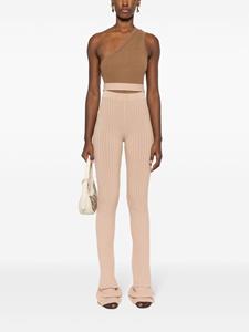 ANDREĀDAMO ribbed-knit high-waist trousers - Beige