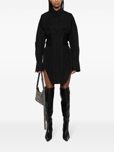 Mugler Mini-jurk met veters - Zwart