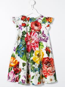 Dolce & Gabbana Kids Jurk met bloemenprint - Wit