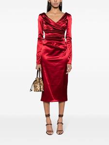 Dolce & Gabbana Gedrapeerde midi-jurk - Rood