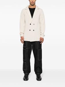 Roberto Collina double-breasted ribbed-knit blazer - Beige