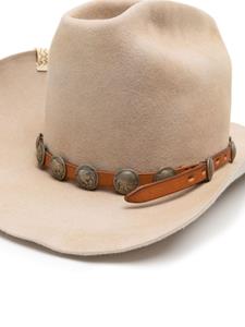 Visvim logo-patch felted hat - Bruin