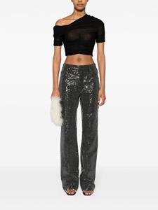 ROTATE high-waisted sequin-embellished jeans - Zwart