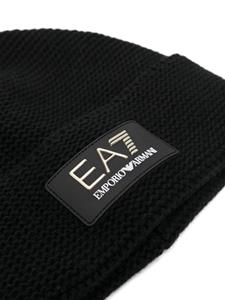 Ea7 Emporio Armani Muts met logopatch - Zwart