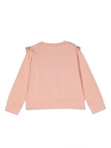 Stella McCartney Kids floral-embroidered cotton sweatshirt - Roze