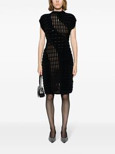 Genny Midi-jurk met vlakken - Zwart