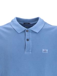 C.P. Company Poloshirt met geborduurd logo - Blauw