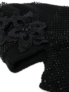 Who Decides War floral-appliqué knitted balaclava - Zwart