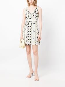 PUCCI Pre-Owned geometric-pattern belted mini-dress - Wit