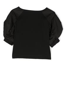 Monnalisa T-shirt met pofmouwen - Zwart