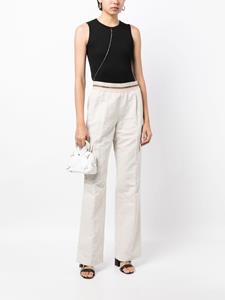 Helmut Lang logo-waistband pleated cargo trousers - Beige