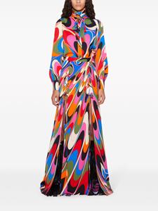 PUCCI Marmo-print lace-up maxi skirt - Roze