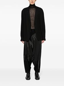 Yohji Yamamoto embroidered draped trousers - Zwart