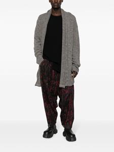 Yohji Yamamoto Pantalon met bloemenprint - Zwart