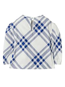 Burberry Kids check-pattern cotton blouse - Wit