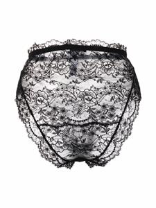 Dolce & Gabbana Slip met bloemenkant - Zwart