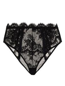 Dolce & Gabbana Slip met bloemenkant - Zwart